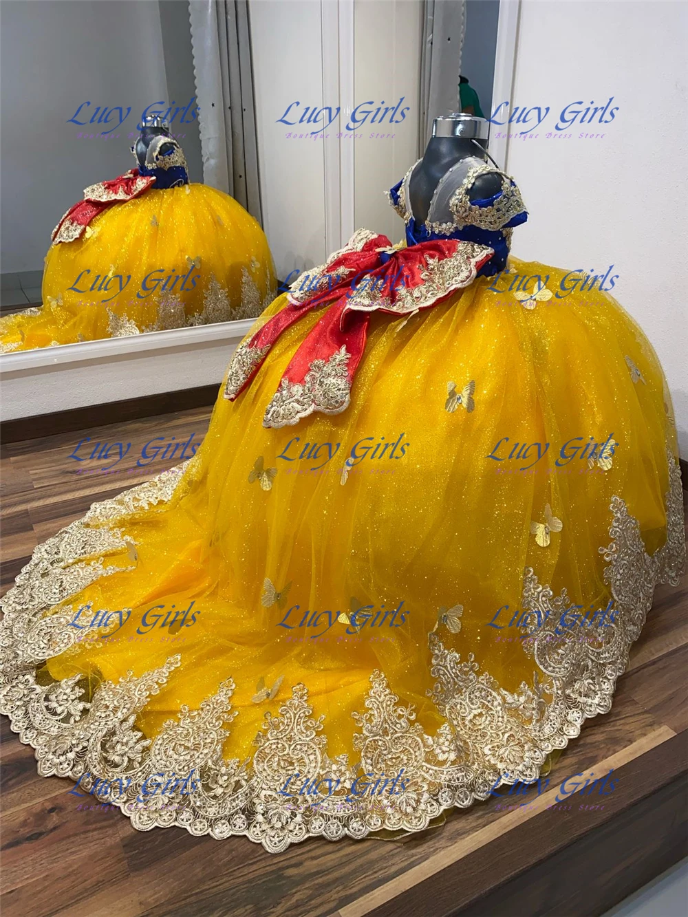 Embroidery Yellow Dress - Gaun Gadis Bunga Cantik dengan Aplikasi