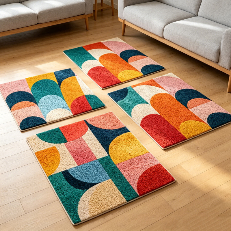 Embroidery Meaning - Karpet Bordir Pola Geometris Warna-warni dengan