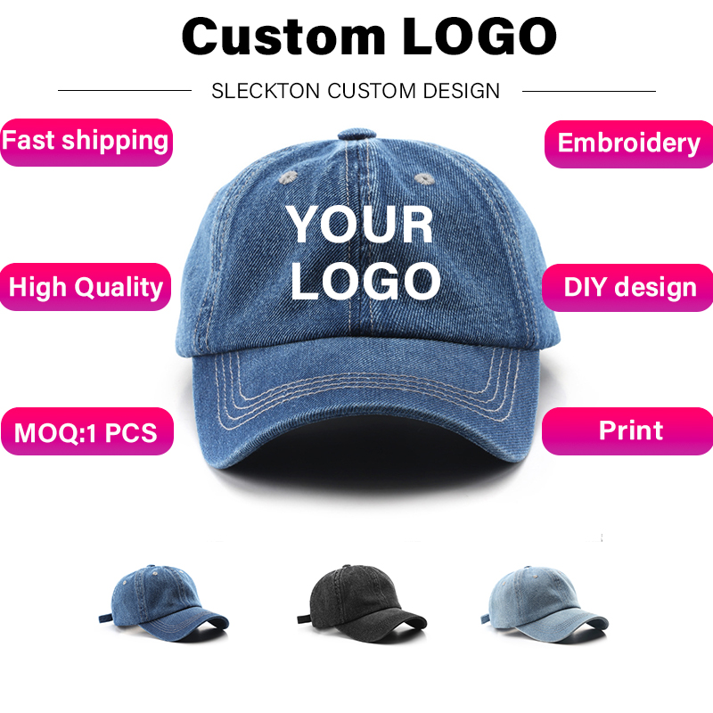 Embroidery Design Logo - SLECKTON topi bisbol bordir Logo kustom