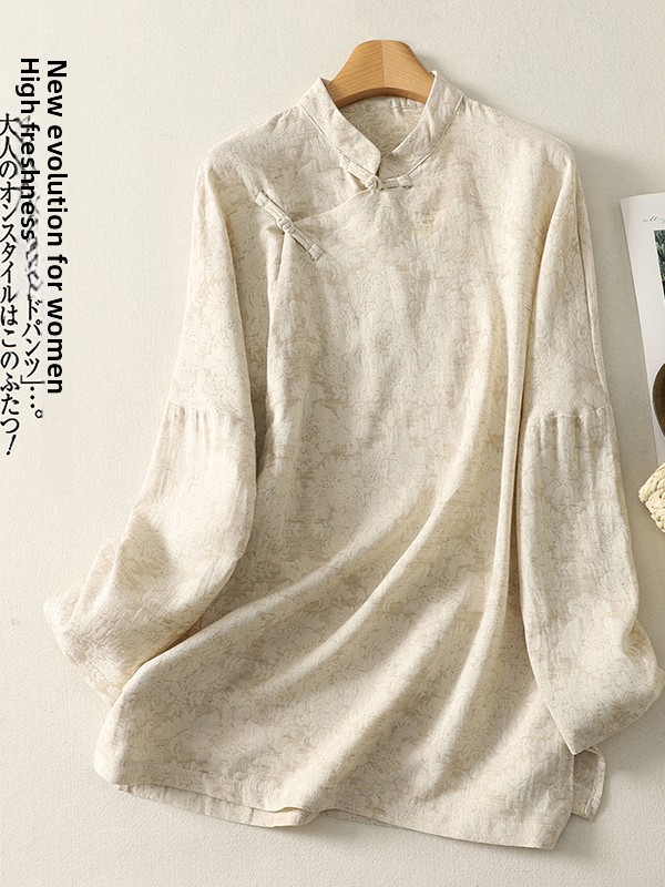 Embroidery Cotton Shirt - Kemeja Katun Linen Bordir Motif Bunga