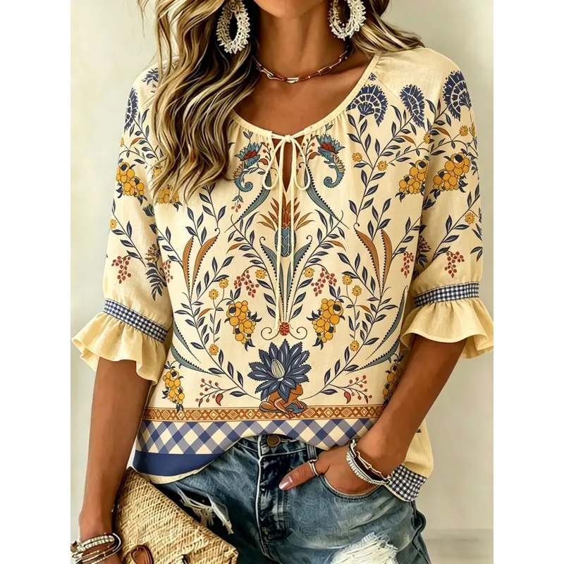 Embroidery Online - Blus Wanita Musim Semi Musim Panas