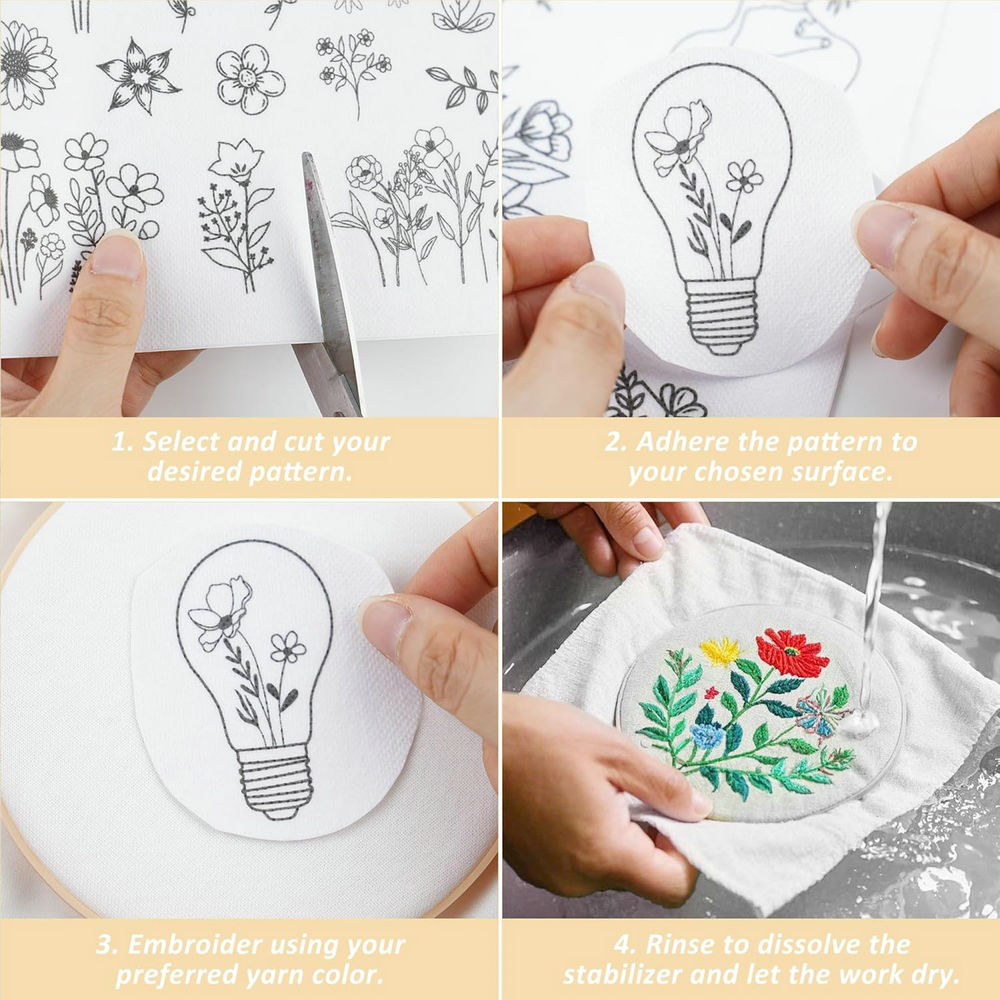 4 Lembar Penstabil Pola Bordir - Embroidery Meaning ulasan dan harga