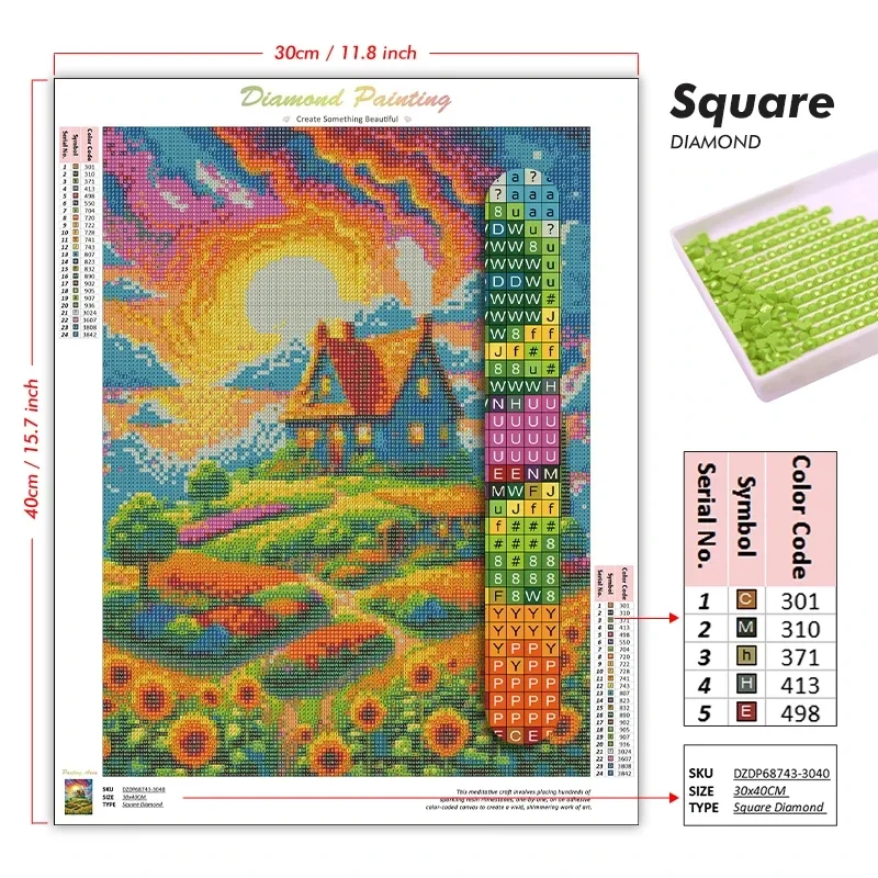 1pc Kit Lukisan Berlian 5D DIY - Embroidery Bali ulasan dan harga