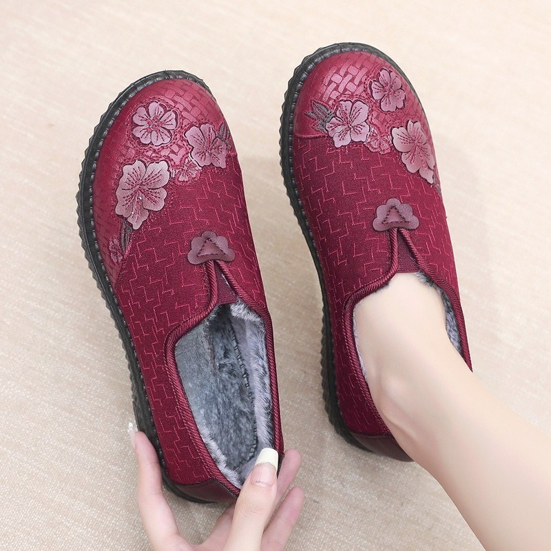 Sepatu Slip-On Berlapisan Bulu - Embroidery Online ulasan dan harga