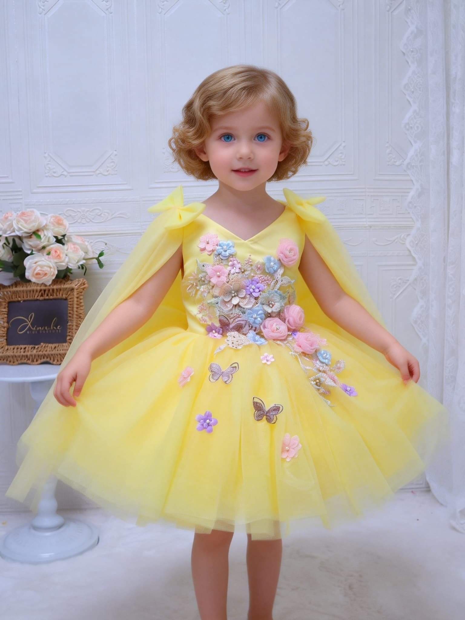 Gaun Mewah Pesanan Khusus untu - Embroidery Yellow Dress ulasan dan harga