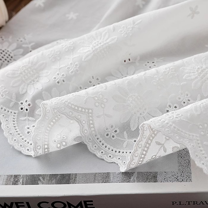Kain katun bunga berongga 1 ya - Embroidery Cotton Shirt ulasan dan harga