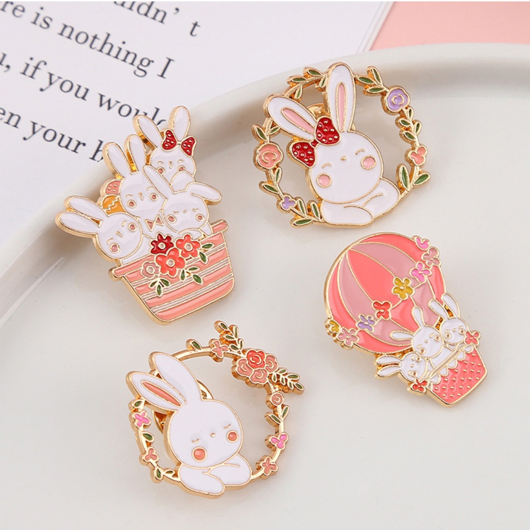 1 buah bros logam kelinci lucu - Embroidery Bali ulasan dan harga