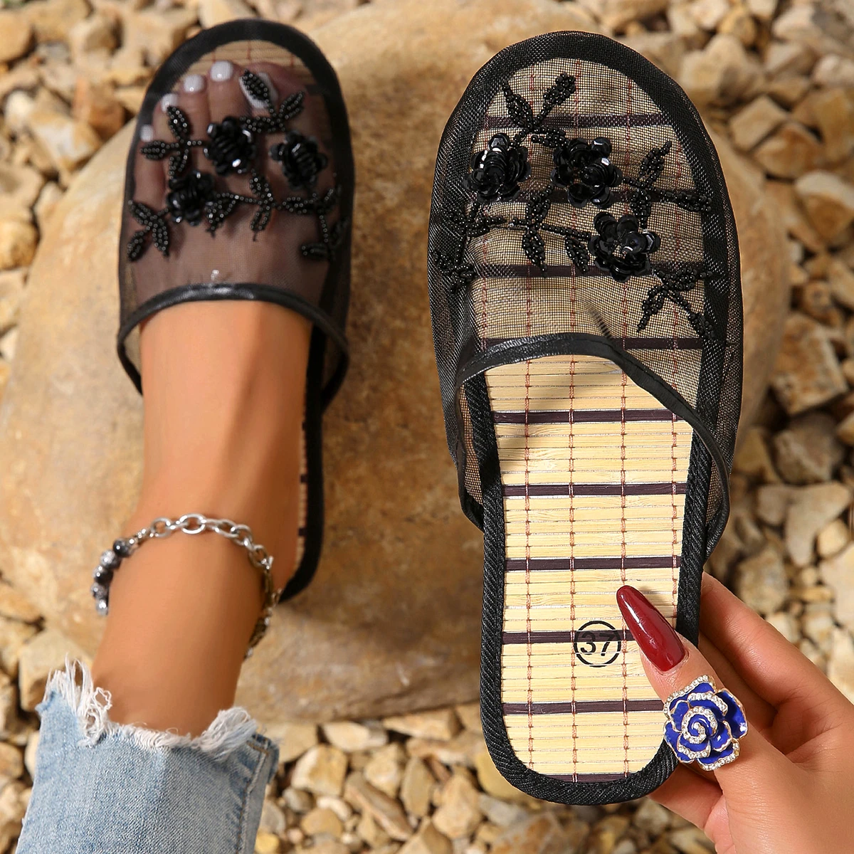 Sandal Selop Wanita Berbahan J - Embroidery Garments ulasan dan harga