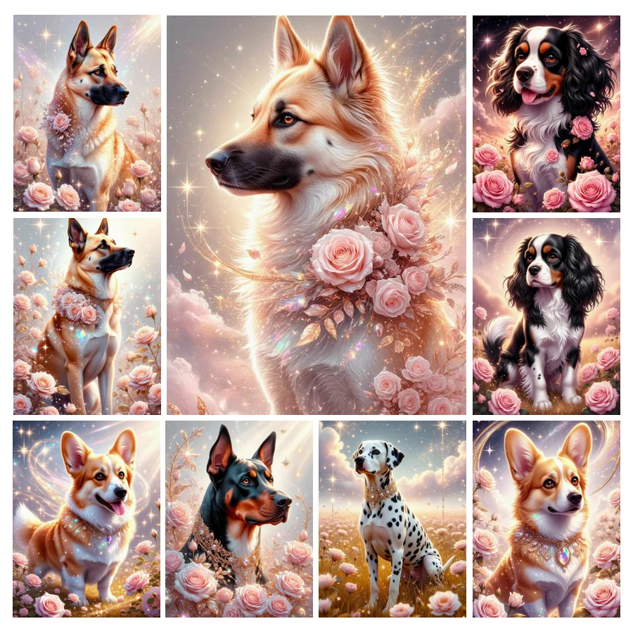 Lukisan Berlian Anjing Lucu da - Embroidery Rose ulasan dan harga